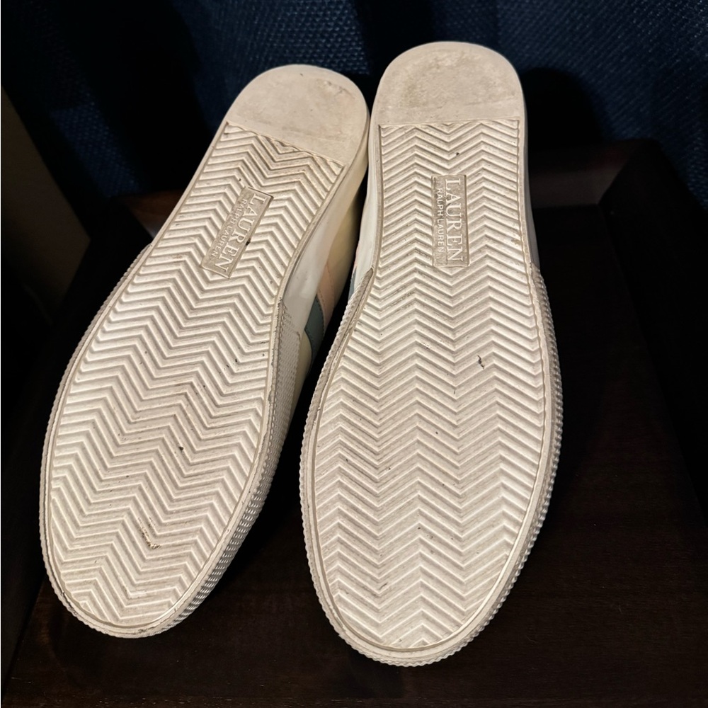 Lauren Ralph Lauren Cream Sneakers with Pink and Blue Details - Picture 6 of 6